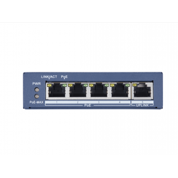 სვიჩი Hikvision L2 Unmanaged 4 Gigabit POE ports 1 Gigabit RJ45 uplink port