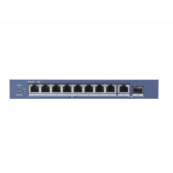 სვიჩი Hikvision L2 Unmanaged 8 Gigabit POE ports 1 Gigabit RJ45 uplink port