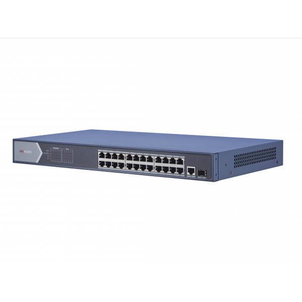 სვიჩი Hikvision L2 Unmanaged, 24 Gigabit POE ports 1 Gigabit RJ45 uplink port