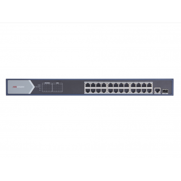 სვიჩი Hikvision L2 Unmanaged, 24 Gigabit POE ports 1 Gigabit RJ45 uplink port