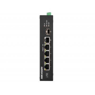 სვიჩი Hikvision L2 Unmanaged, 4 10/100M RJ45 PoE ports 1 Gigabit RJ45 1 Gigabit SFP uplink port