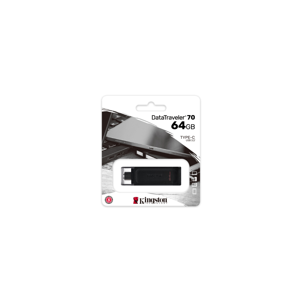 Kingston DT70/64GB 64GB DataTraveler 70 USB 3.2 Gen 1 Type-C Flash Drive