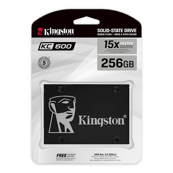 მყარი დისკი Kingston 256G SSD KC600 SATA3 2.5"