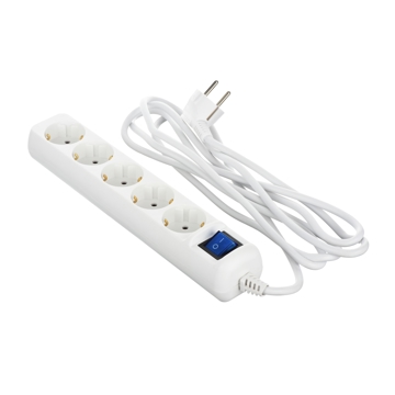 დენის დამაგრძელებელი 2E 3m White body blue switch