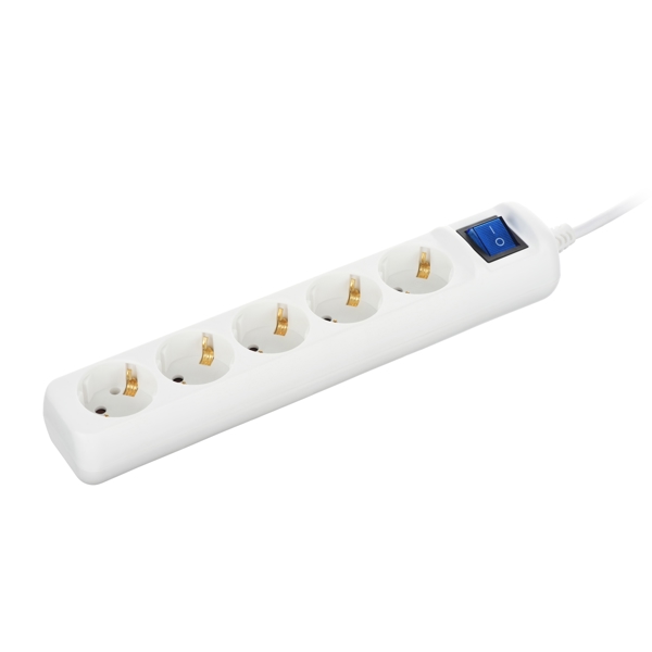 დენის დამაგრძელებელი 2E 3m White body blue switch