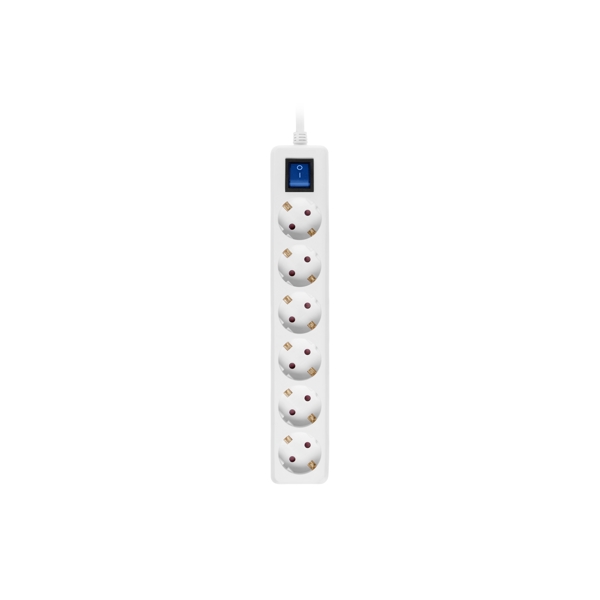 დენის დამაგრძელებელი 2E 3m White body blue switch