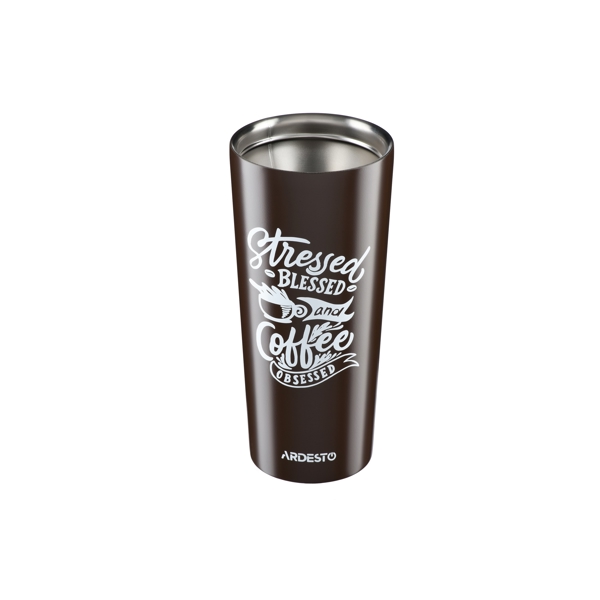 თერმოსი ARDESTO AR2645DBB Travel mug Coffee time Cup 450 ml, Brown