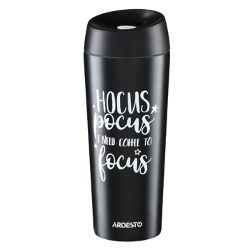 თერმოსი ARDESTO AR2645DMB Travel mug Coffee time Hocus 450 ml, Black