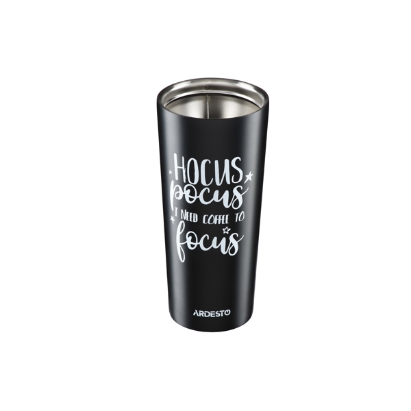 თერმოსი ARDESTO AR2645DMB Travel mug Coffee time Hocus 450 ml, Black