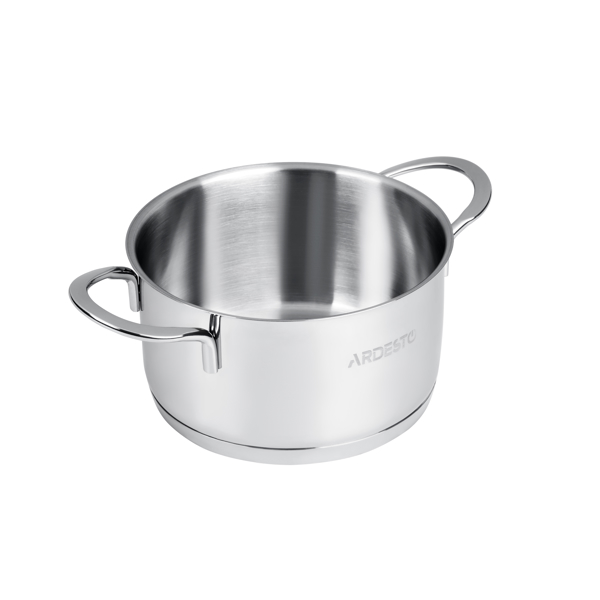 ქვაბი ARDESTO AR0612S Casserole Luna, Glass lid, 1.2 l, Stainless Steel