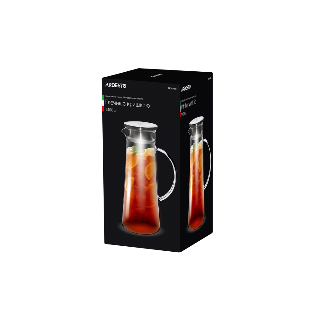 დოქი ARDESTO AR2614PG Jug With lid, 1.4l, Borosilicate Glass