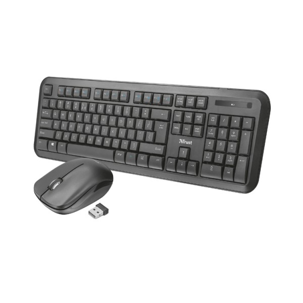 კლავიატურა-თაგვი უკაბელო: Trust Nova Wireless Keyboard & mouse Black - 22841