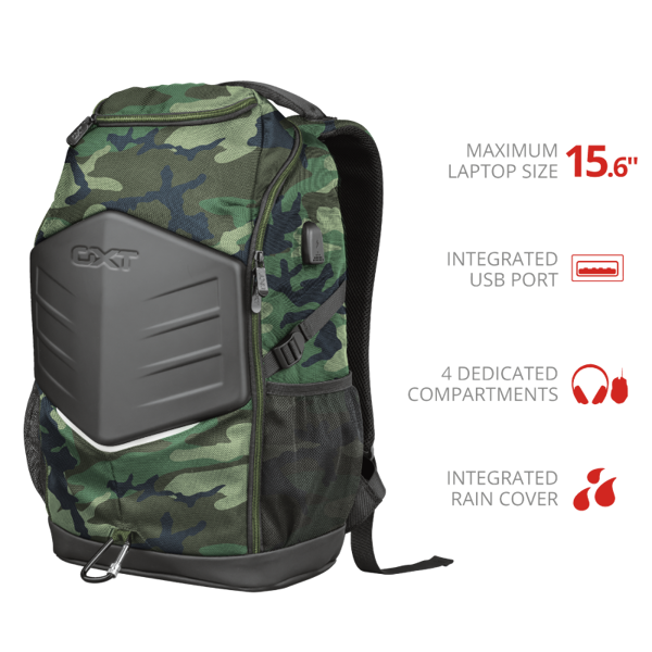 ნოუთბუქის ჩანთა TRUST GXT1255 OUTLAW BACKPACK CAMO 23302