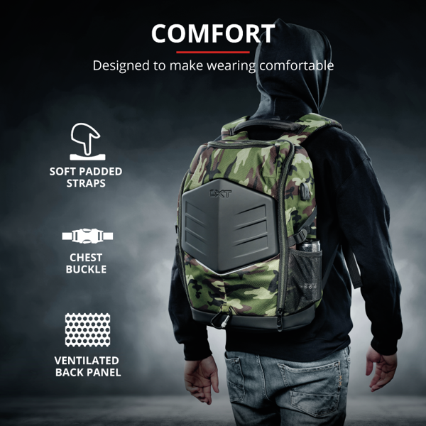 ნოუთბუქის ჩანთა TRUST GXT1255 OUTLAW BACKPACK CAMO 23302