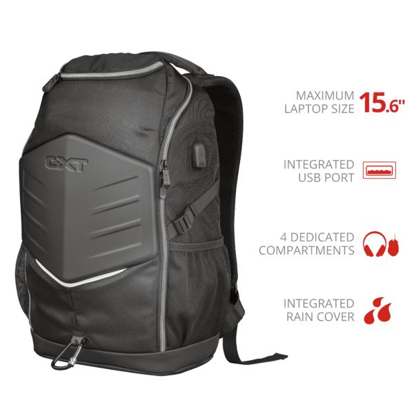 ნოუთბუქის ჩანთა TRUST GXT1255 OUTLAW BACKPACK BLACK