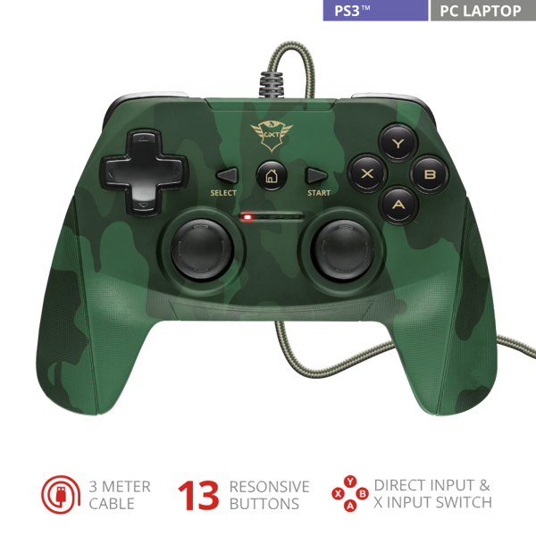 ჯოისტიკი TRUST GXT 540C Yula Wired Gamepad- camo