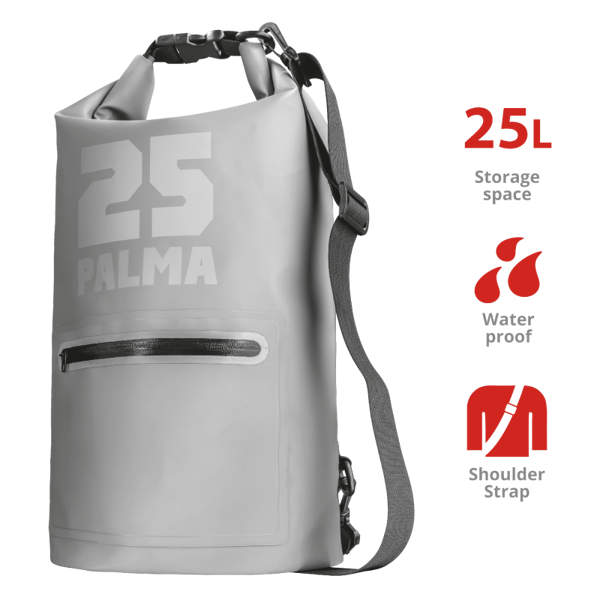 წყალგაუმტარი ზურგჩანთა TRUST Palma Waterproof Bag (25L) - grey