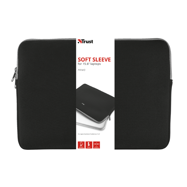 ნოუთბუქის ჩანთა TRUST Primo Soft Sleeve for 15.6" laptops - black