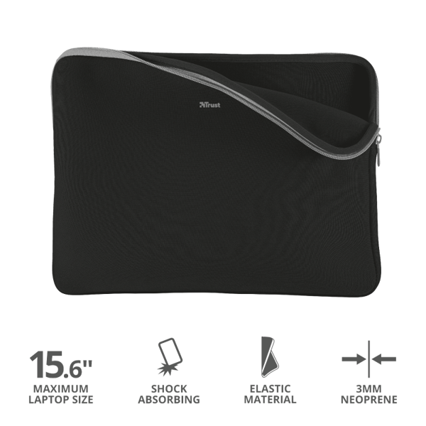 ნოუთბუქის ჩანთა TRUST Primo Soft Sleeve for 15.6" laptops - black