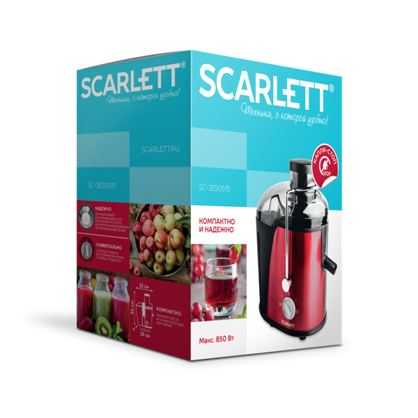 წვენსაწური SCARLETT SC-JE50S15 Juice extractor Red