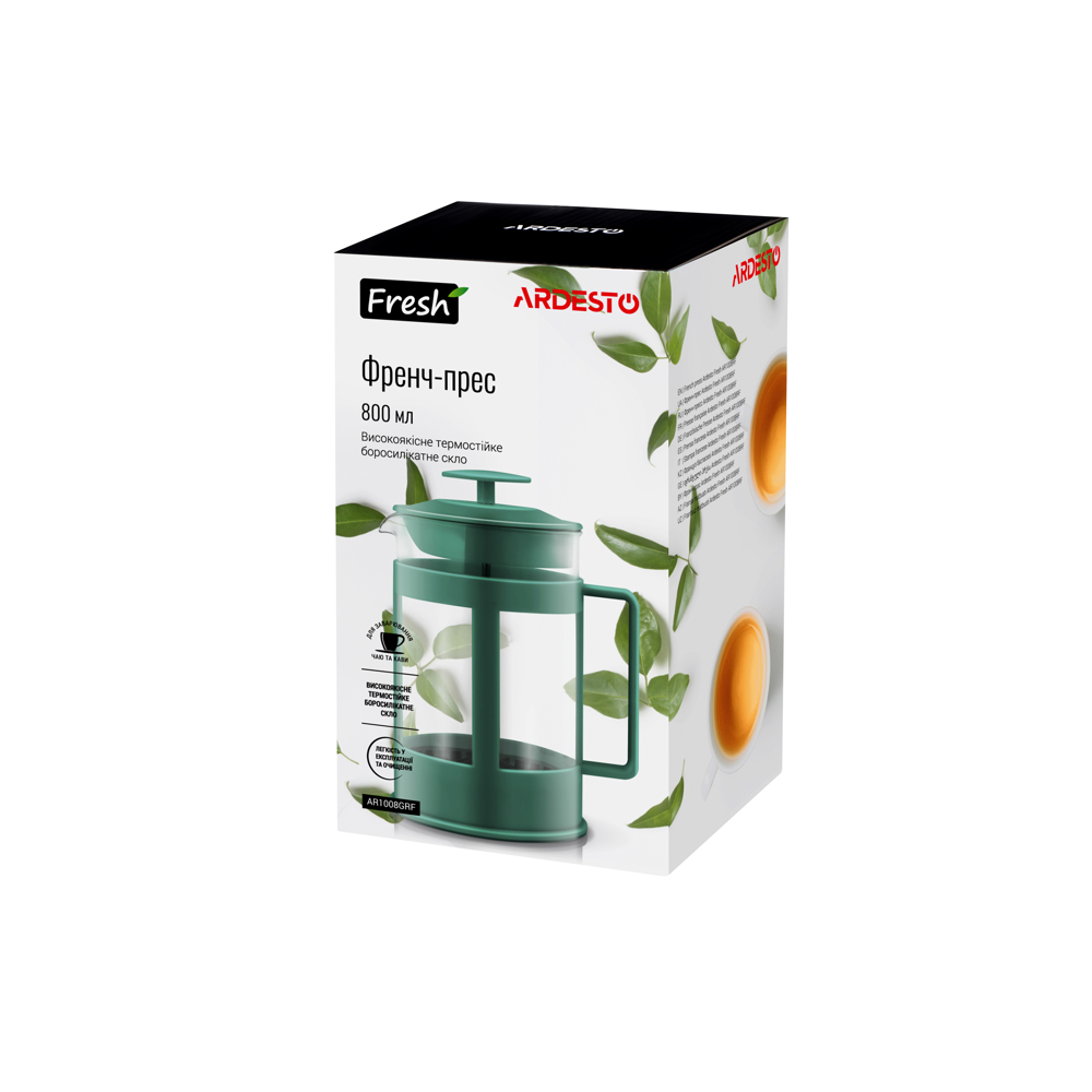 ARDESTO AR1008GRF French press Fresh, 0.8l, green, plastic, glass