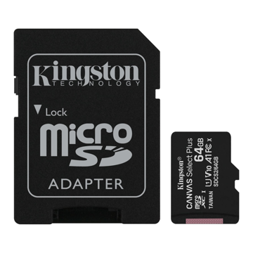 მეხსიერების ბარათი Kingston SDCS2/64GB, 64GB, MicroSDXC, C10, UHS-I, Black