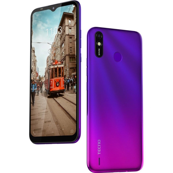 მობილური ტელეფონი TECNO Spark 4 Lite (BB4k) 2GB, 32GB Dual SIM Hillier Purple