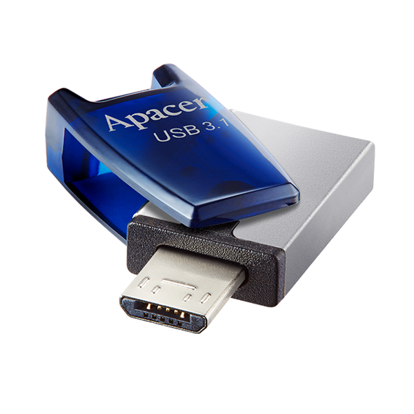 USB ფლეშ მეხსიერება Apacer 32GB USB 3.1 microUSB OTG AH179 Blue