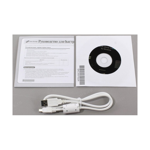 დისკის წამკითხველი Hitachi-LG GP60NW60 DVD-R/RW USB2.0 EXT Ret Ultra Slim White