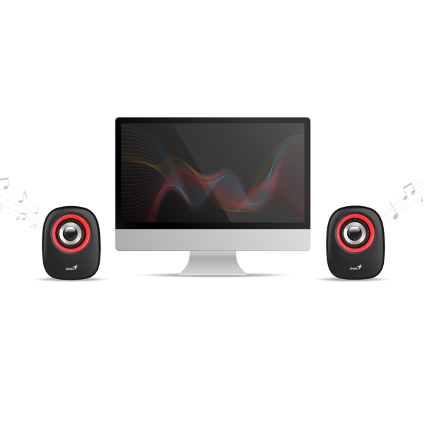 SP-Q160 Genius Stereo USB Powered Speakers GRAY