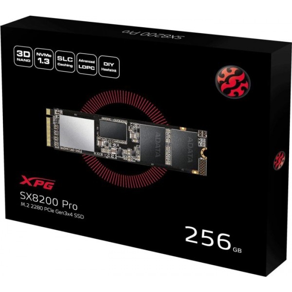 მყარი დისკი SSD ADATA ASX8200PNP-256GT-C 256GB TLC Read 3500MB/s