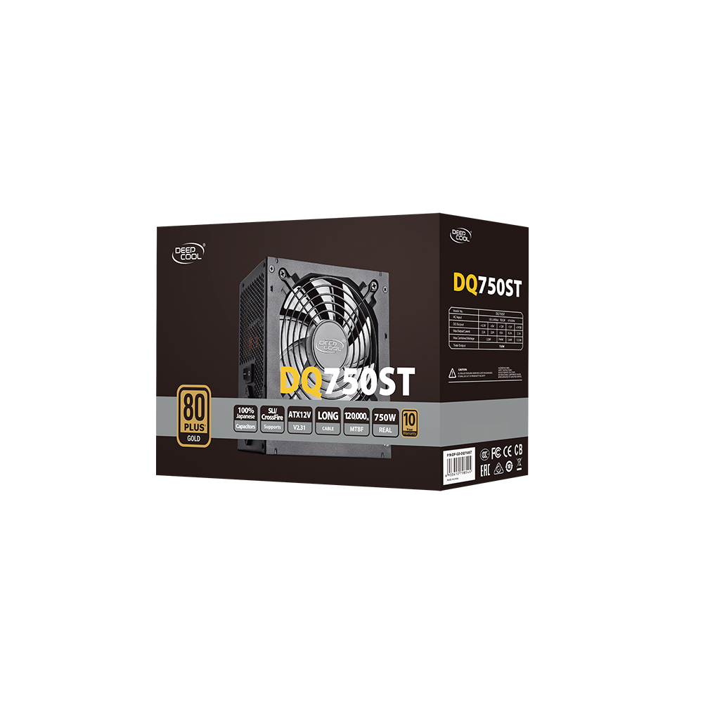 კვების ბლოკი Deepcool DQ750ST 750W real power supply with 80Plus Gold Certified and 120mm