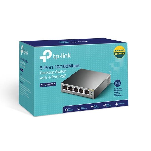 TL-SF1005P TP-Link 5-Port 10/100Mbps Desktop Switch with 4-Port PoE