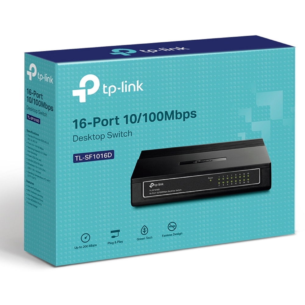 TP-Link TL-SF1016D, 16-Port, Switch, Black