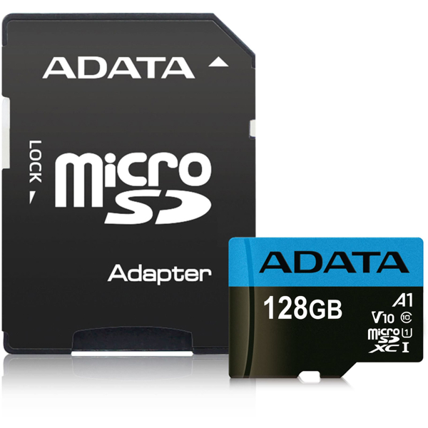 SD ბარათი Adata AUSDX128GUICL10A1-RA1 MICROSDXC 128GB ADAPTER