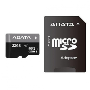 SD ბარათი ADATA AUSDH32GUICL10-RA1 MicroSD Card CL10 with adaptor-Retail packing ADATA (32GB)