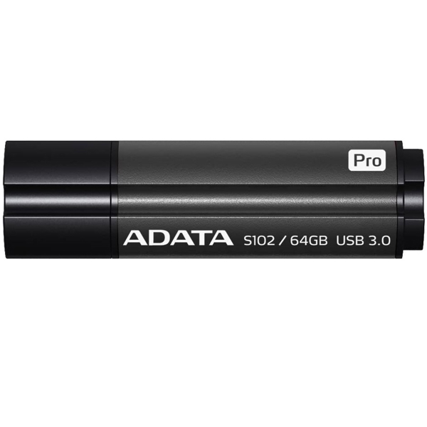 USB ფლეშ მეხსიერება ADATA  AS102P-64G-RGY S102PRO-64GB-RETAIL GRAY usb 3.1