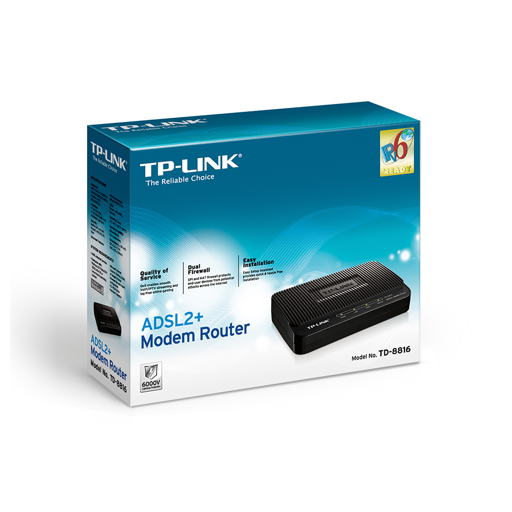 TD-8816 TP-Link 1 ethernet ADSL2+ Modem Router