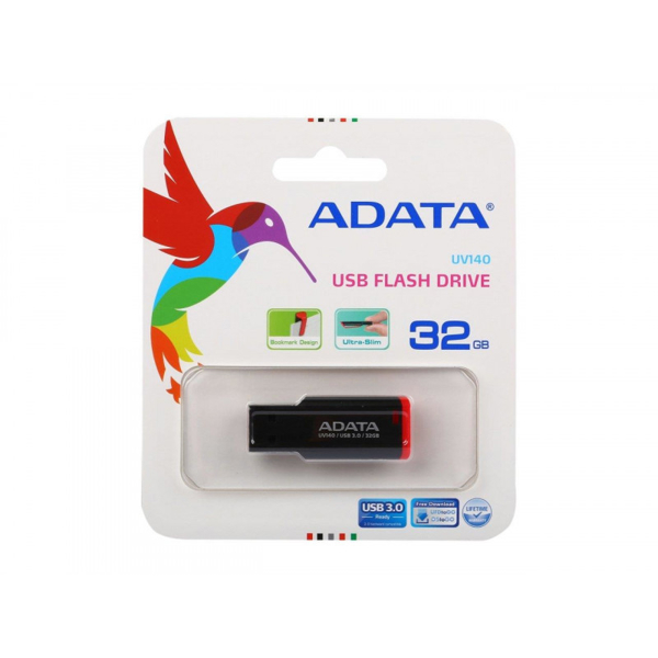 USB ფლეშ მეხსიერება AUV140-32G-RKD ADATA USB3.1 32GB Black & RED