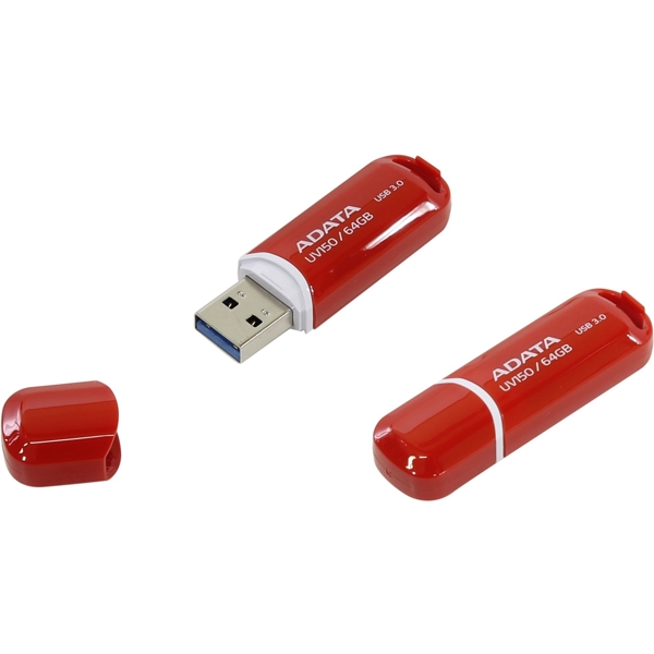 USB ფლეშ მეხსიერება AUV150-64G-RRD ADATA 64GB 3.0 RED