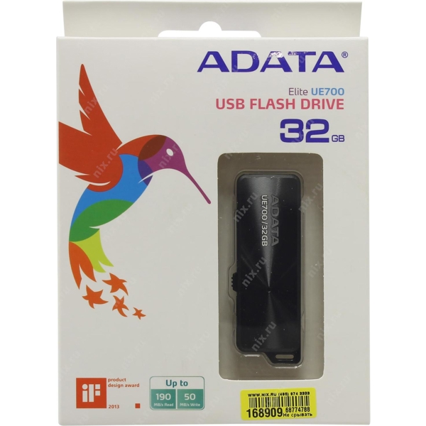 USB ფლეშ მეხსიერება AUE700-32G-CBK ADATA USB3.0 32GB BLACK