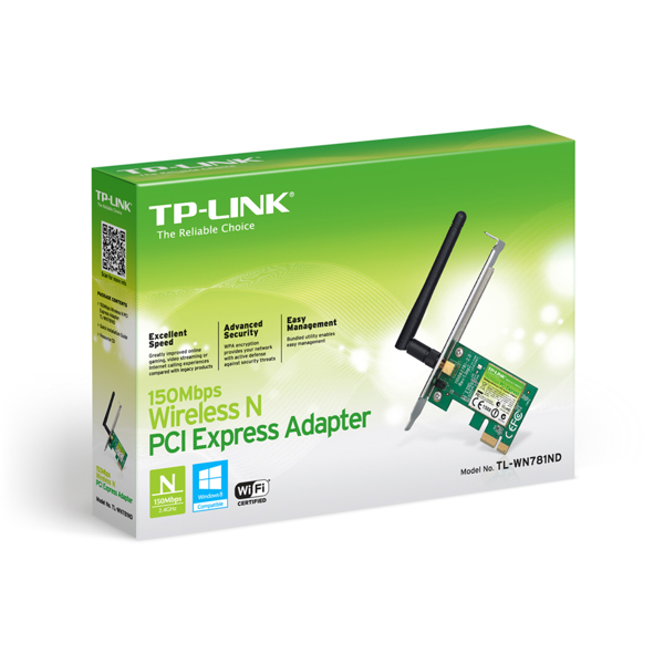 WI FI ადაპტერი TL-WN781ND Tp-Link 150Mbps Wireless PCI Express Adapter