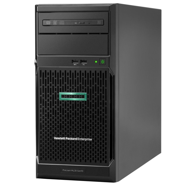 სერვერი HPE ProLiant ML30 Gen10 E-2124 3.3GHz 4-core, 8GB-U, S100i 4LFF NHP, 2-Port 1GbE, 350W PS