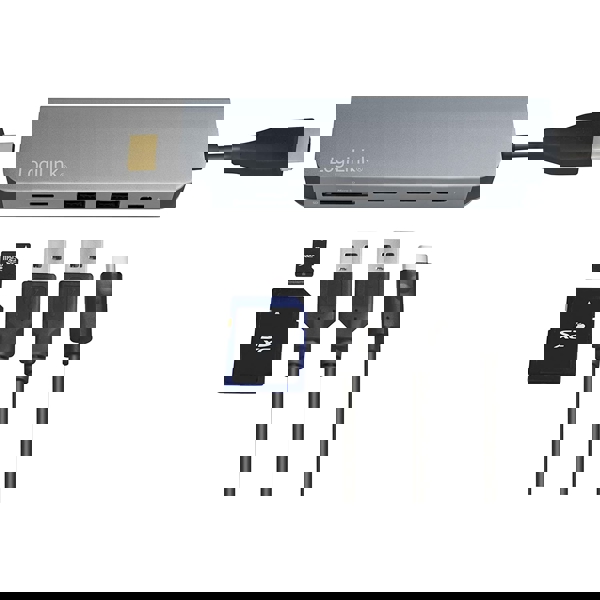 ადაპტერი Logilink UA0343 USB-C Multifunc. Hub, USB 3.2 Gen1x1, HDMI, PD, Cardreader