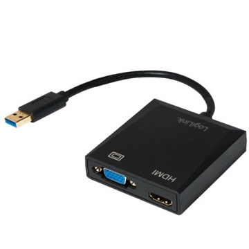 ადაპტერი Logilink UA0234 USB Adapter USB 3.0 Combo VGA, HDMI Black