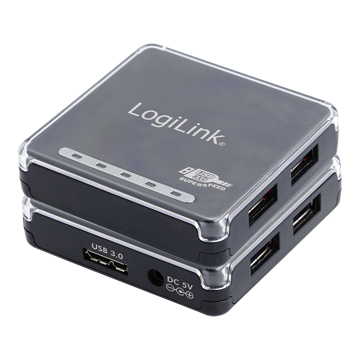 USB ჰაბი Logilink UA0152 USB Hub 4-Port USB3.0 with power adapter