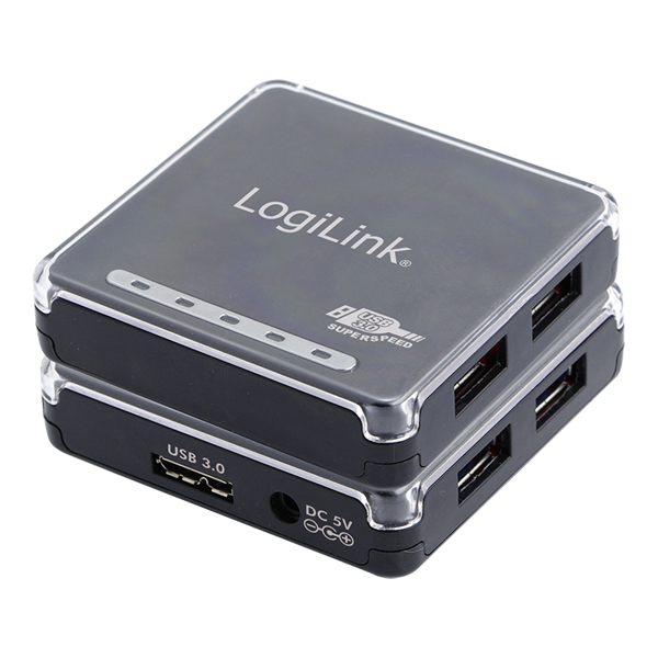 USB ჰაბი Logilink UA0152 USB Hub 4-Port USB3.0 with power adapter