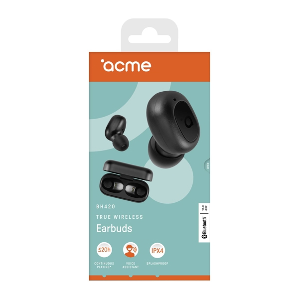 ყურსასმენი ACME BH420 True wireless inear headphones Black