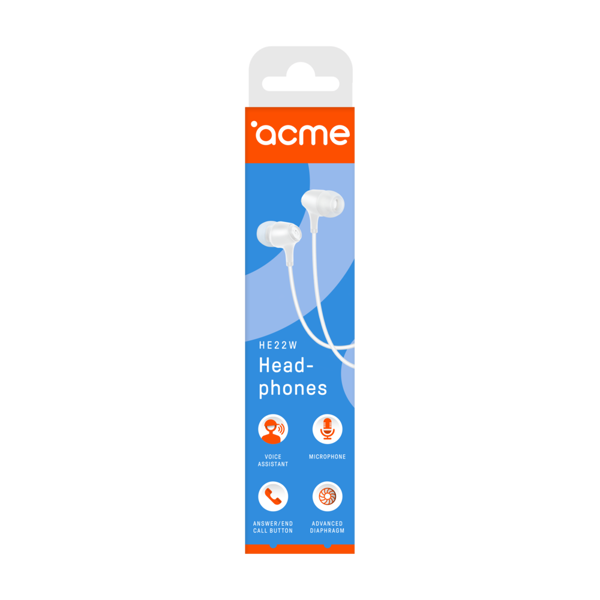 ყურსასმენი ACME HE22W Earphones With Mic White