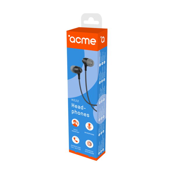 ყურსასმენი ACME HE22 Earphones With Mic Black